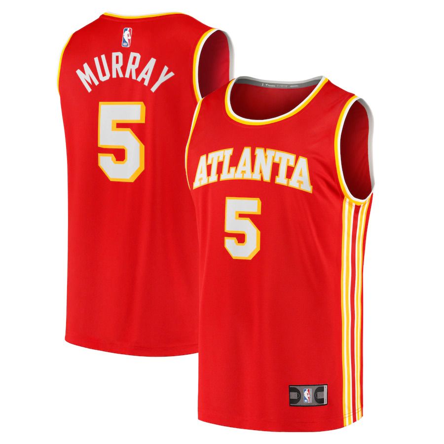 Men Atlanta Hawks #5 Dejounte Murray Fanatics Branded Red Fast Break Replica NBA Jersey->customized nba jersey->Custom Jersey